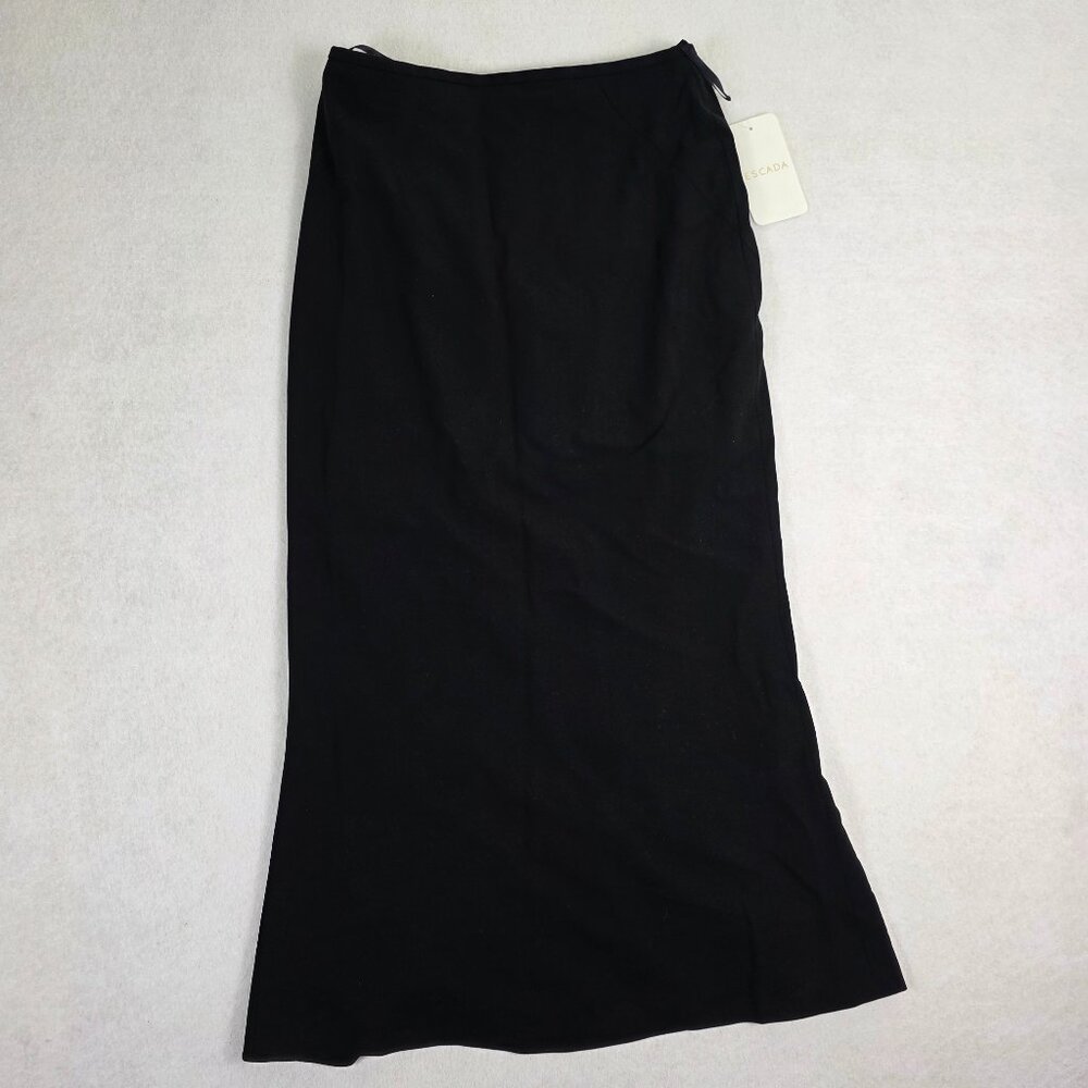 Escada Black Virgin Wool Rock Skirt NWT Size 36 (US 6) Maxi Trumpet‎ Hem $650